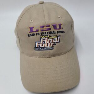 Vintage LSU Tigers Hat Strapback Beige NCAA Final Four 2000 Basketball Y2K Men